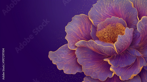 Purple and Yellow Luxury Flower Background Wallpaper