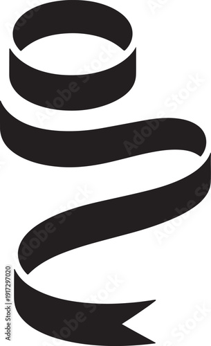 Curved ribbon banner, flowing ribbon, decorative element, design, abstract shape, flag