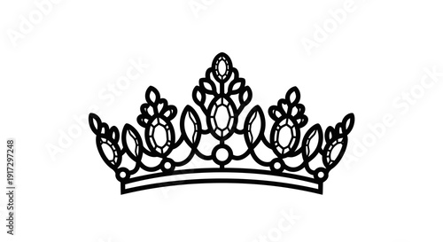 A simple black and white illustration of a crown on a white background.