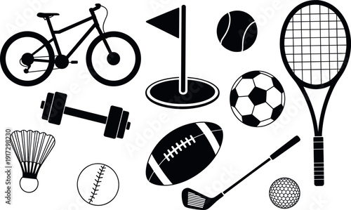 Sports equipment fitness cycling golf tennis training