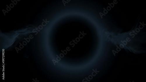 Abstract black hole anomaly with glowing aura and dark cosmic smoke