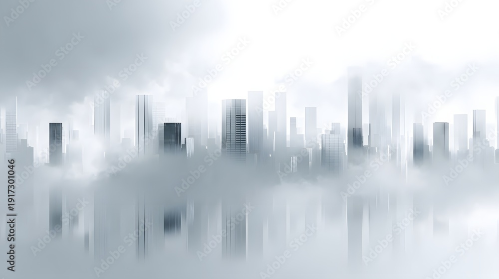Fototapeta premium Abstract Cityscape Reflection Background.