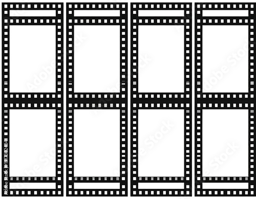 Wallpaper Mural Black and white image of eight blank film frames arranged in two rows of four, with sprocket holes Torontodigital.ca