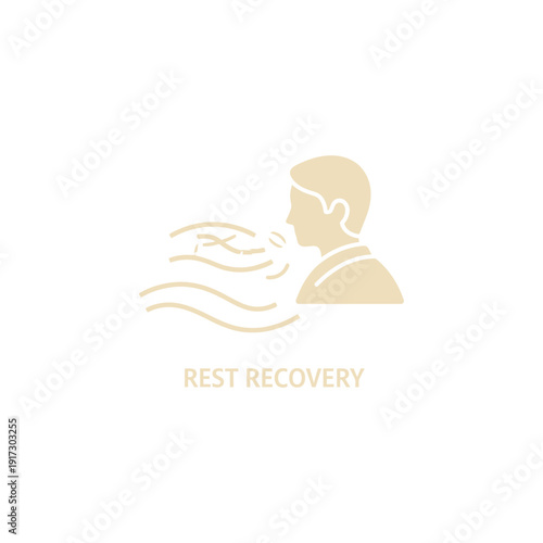 A person breathes deeply during rest recovery.