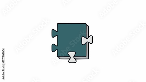 Jigsaw Puzzle Piece Icon Illustration Design.