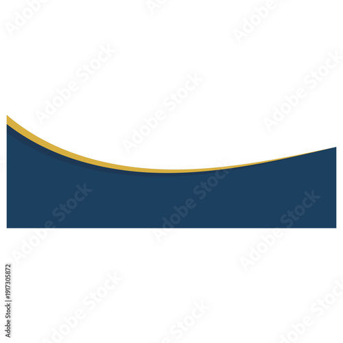 Abstract blue gold wave border