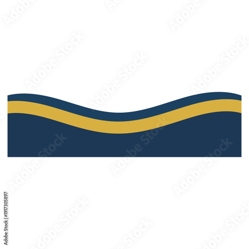 Navy Blue Gold Wave Border