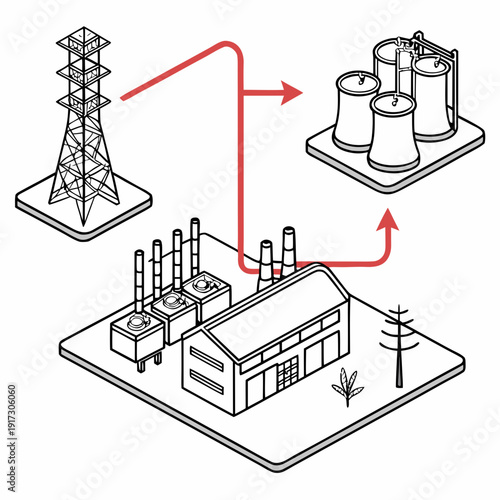 Hyper realistic capturing energy transfer process power plant