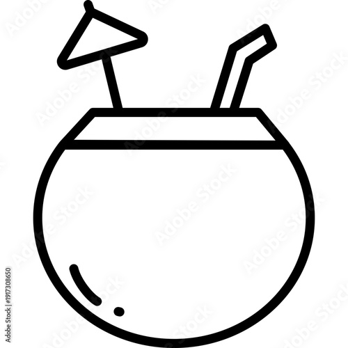 summer outline icon coconut 
