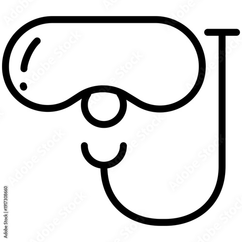 summer outline icon goggles diving 