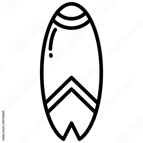 summer outline icon surfing board 