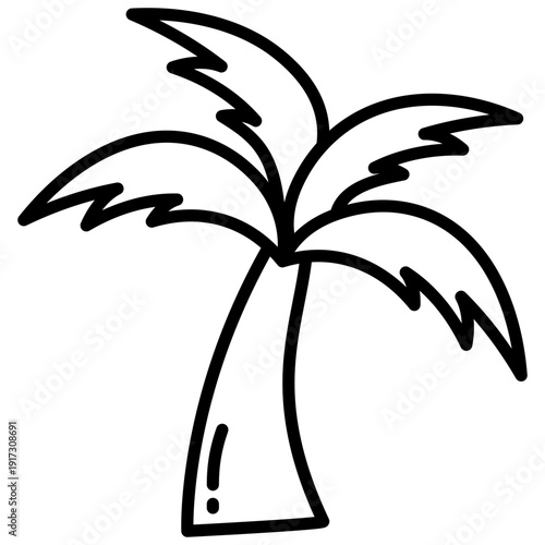 summer outline icon palm trees 