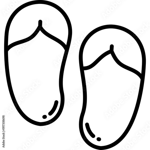 summer outline icon slippers sandals 