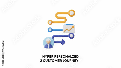 Hyper Personalized Customer Journey Graphic Illustration.