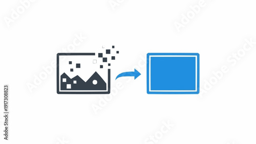 Image Transformation Process Graphic Illustration.
