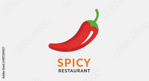 Vibrant illustration of a spicy red chili pepper logo perfect for restaurants or culinary brands,
