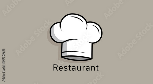 Chef's hat illustration, a culinary symbol for food industry and restaurant concept
