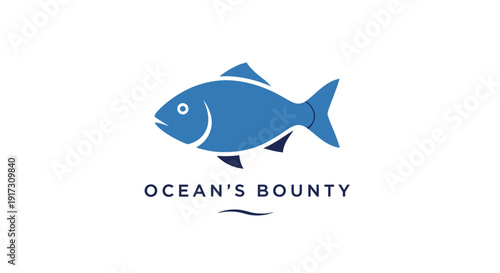 Elegant blue fish logo design, simple and modern aquatic bounty branding for businesses