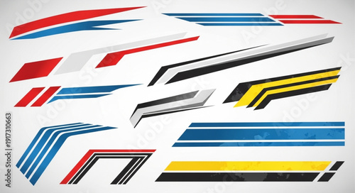 Collection of racing stripes and automotive decals.