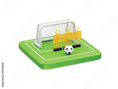 Soccer Training Setup free kick icon illustration 3d