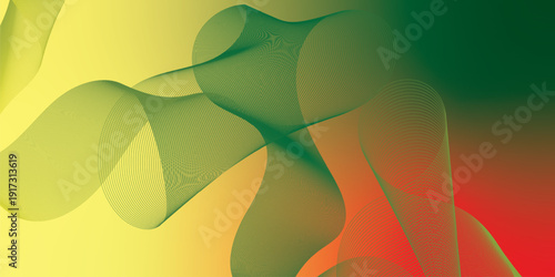 Bisque red and green  abstract shape grainy gradient background with black backdrop and noisy texture for wide banner poster and header design