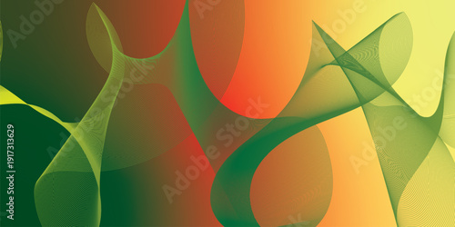 Bisque red and green  abstract shape grainy gradient background with black backdrop and noisy texture for wide banner poster and header design
