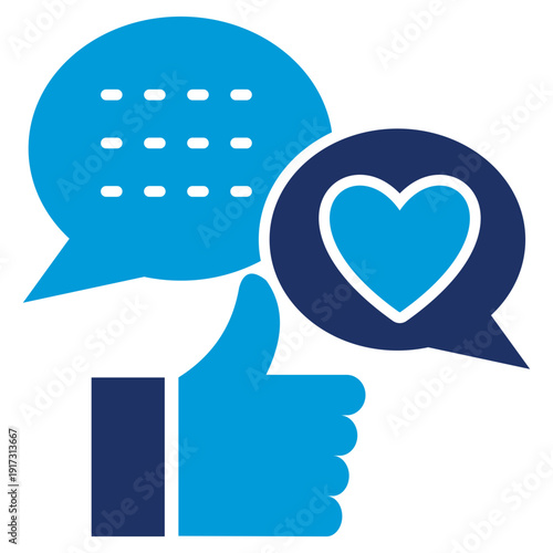 social media blue combination icon
