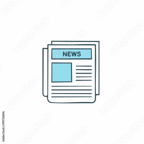 Newspaper line icon, outline vector sign, linear pictogram isolated on white. News symbol, logo illustration