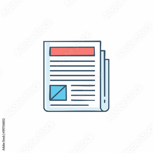 Newspaper line icon, outline vector sign, linear pictogram isolated on white. News symbol, logo illustration