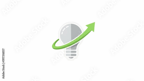 Light Bulb with Green Arrow.