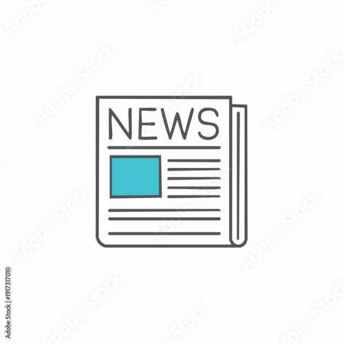 Newspaper line icon, outline vector sign, linear pictogram isolated on white. News symbol, logo illustration