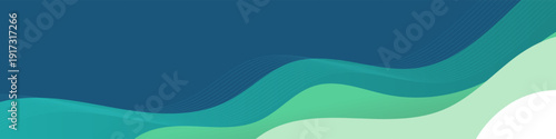 Green and Teal Nature Abstract Wave Banner