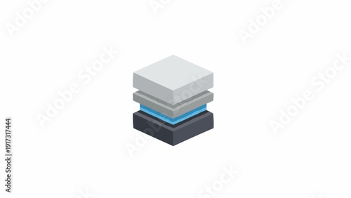 Stack of colorful square blocks.