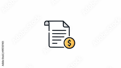 Invoice with dollar sign payment.