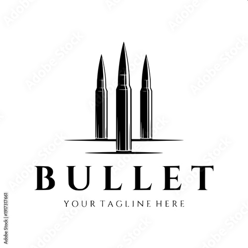 Minimal black and white tactical emblem with assault rifles, pentagram circle symbol, crossed jungle knives, logo style vector