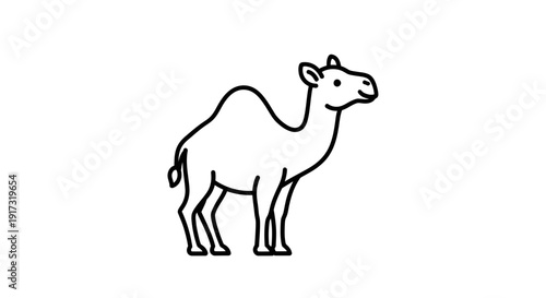 Minimalist Camel Illustration: Simple Line Drawing for Creative Projects and Designs