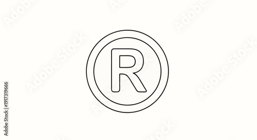 Minimalist Illustration of a Circular Trademark Symbol with Clean Lines on White Backdrop