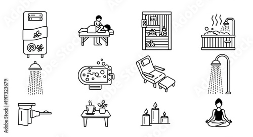 Spa and Wellness Icons Collection.