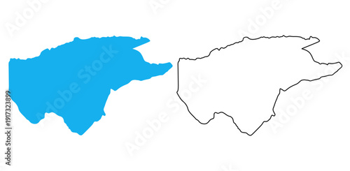 map of Guaviare is a Department of Colombia. Map with detailed outlines and blue silhouettes