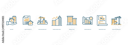 Professional Real Estate Development Banner Illustration Showcasing Property Investment Strategy, Modern Property Project and Commercial Expansion