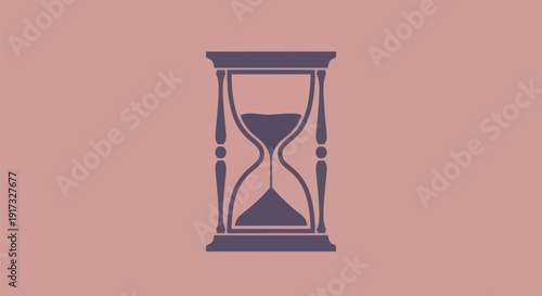 Hourglass illustration on pink background