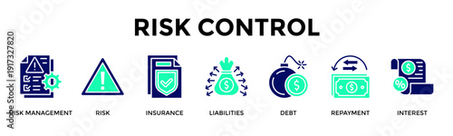 Risk Control Banner Web Icon Vector Illustration Concept For Manage Financial Risks And Maintain Stability