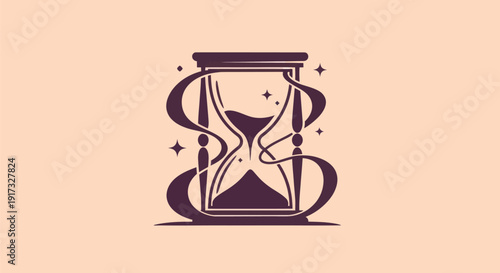 Hourglass illustration with ornamental design