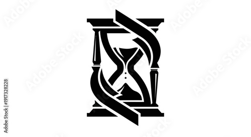 Hourglass symbol black and white