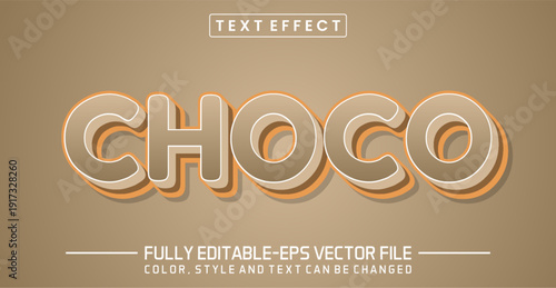 Choco Editable Text Effect, 3D Brown and Cream Chocolate Sweet Typography