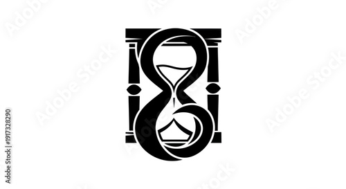 Hourglass symbol black and white