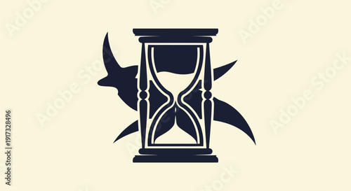 Hourglass symbol with abstract background