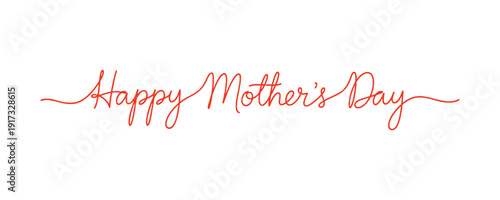 Celebrating Mother's Day with a handwritten lettering banner. The design showcases a continuous one line drawing.
