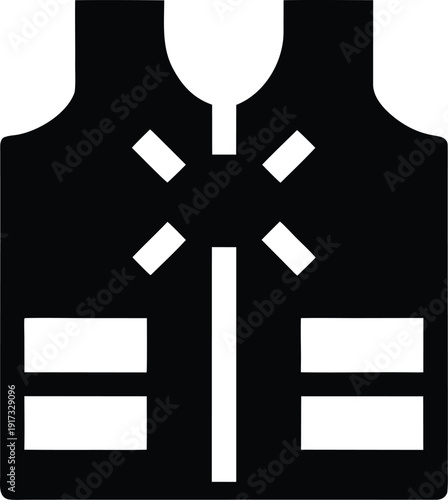 solar powered vest silhouette vector illustration on transparent background