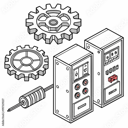 Clean precision of industrial machine parts gear screwdriver